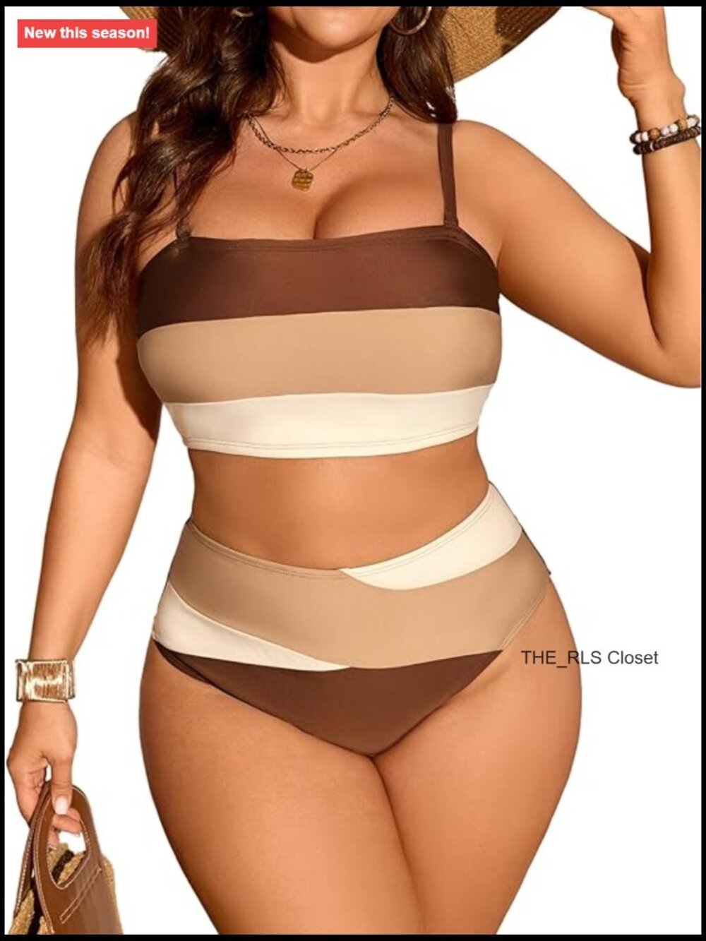 Plus Size High Waisted Bikini Set Full Coverage Bathing Suit